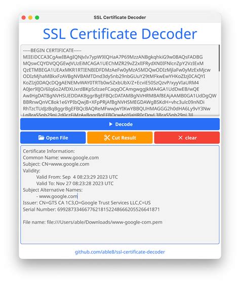 ssl shopper's certificate decoder.